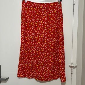 NWT floral midi skirt with split